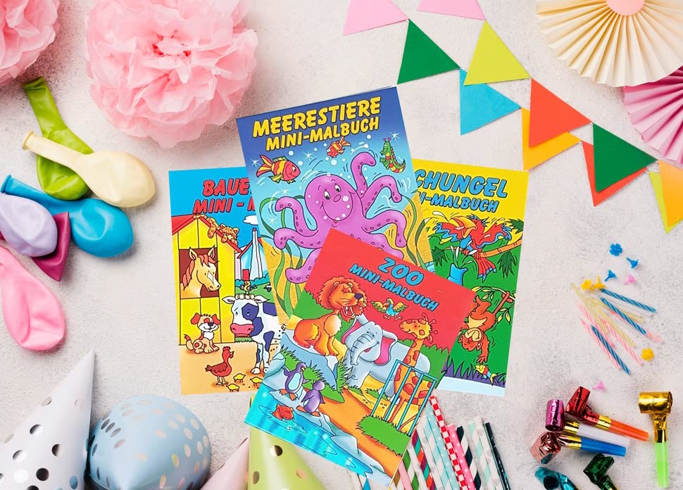 Libetui Lot de 8 Mini Livres de Coloriage pour Enfants - Thèmes Variés : Jungle, Ferme, Monde Marin, Zoo