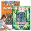 Lot de 2 Livres de Coloriage Anti-Stress pour Adultes : Mandalas Hiboux et Nature, Spirales, 40 Motifs