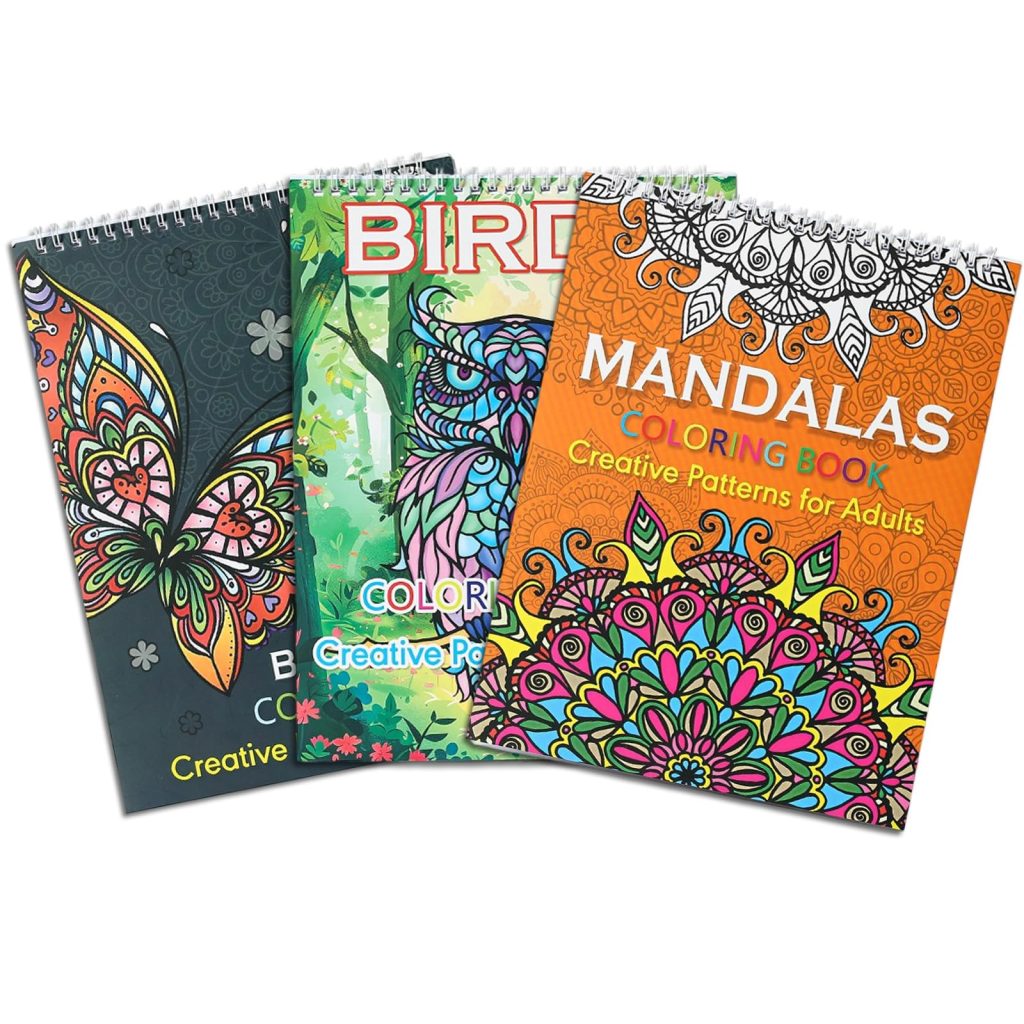 3 Livres de Coloriage Mandala pour Adultes - Relaxation Anti-Stress, Motifs Variés A4