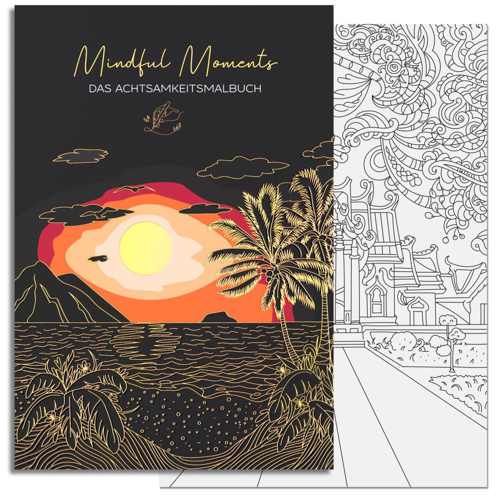 LEAF & GOLD® Livre de Coloriage Adulte : Mandalas de Pleine Conscience, Plus de 30 Motifs avec Perforation