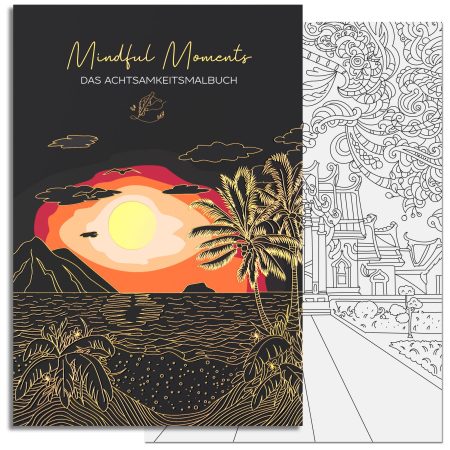 LEAF & GOLD® Livre de Coloriage Adulte : Mandalas de Pleine Conscience, Plus de 30 Motifs avec Perforation
