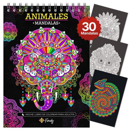 Livre de Coloriage Mandalas pour Adultes Finoly - Art-Thérapie Anti-Stress, Papier Premium Épais, Format A4 avec Reliure Spirale