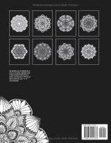 Livre de coloriage Mandala sur fond noir – 50 motifs floraux indiens anti-stress, grand format 8,5 x 11 pouces