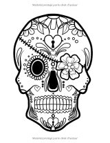 Coloriages anti-stress – 50 mandalas tête de mort | Calaveras à colorier | Grand format 21,59 x 27,94 cm | Page blanche entre chaque dessin