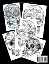 Coloriages anti-stress – 50 mandalas tête de mort | Calaveras à colorier | Grand format 21,59 x 27,94 cm | Page blanche entre chaque dessin