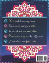 Mandala de Nuit – Livre de coloriage anti-stress pour adultes et ados | 50 mandalas originaux sur fond noir