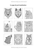 Loups – Livre de coloriage pour adultes : plus de 50 illustrations de loups et mandalas anti‑stress, grand format 21,59 x 27,94 cm