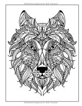 Loups – Livre de coloriage pour adultes : plus de 50 illustrations de loups et mandalas anti‑stress, grand format 21,59 x 27,94 cm