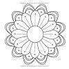 50 Mandalas – Cahier de coloriage adulte anti-stress, mandalas fleurs, format carré 8,5 x 8,5 pouces, impression recto