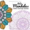 50 Mandalas – Livre de Coloriage Anti-Stress pour Adultes, 100 Pages, Format Carré 21,59 cm, Pages Unilatérales