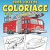 Gros Livre de Coloriage Enfants 4-8 ans – Véhicules (voitures, camions, trains, avions, bateaux) – 150 pages – Grand format carré – Activité anti-stress