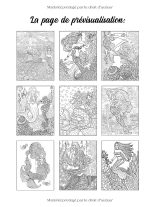 Sirènes – Livre de coloriage mandalas pour adultes, anti-stress, 50 illustrations marines, grand format 21,59 x 27,94 cm