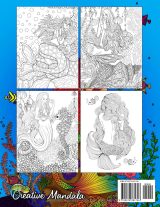 Sirènes – Livre de coloriage mandalas pour adultes, anti-stress, 50 illustrations marines, grand format 21,59 x 27,94 cm
