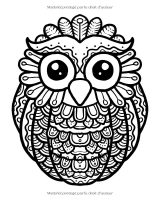 Chouettes – Livre de coloriage pour adultes, mandalas d’hiboux antistress, 51 illustrations, grand format 20,32 x 25,4 cm