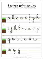 Cahier d’écriture cursive et de coloriage – Lettres majuscules/minuscules et animaux de la ferme – 111 pages – Grand format 21,6 × 27,9 cm