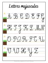 Cahier d’écriture cursive et de coloriage – Lettres majuscules/minuscules et animaux de la ferme – 111 pages – Grand format 21,6 × 27,9 cm