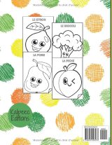 Livre de coloriage fruits et légumes 2-5 ans – 55 dessins – Grand format 21,59 x 27,94 cm – 114 pages