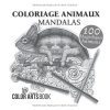 Coloriage Animaux Mandalas – Livre de coloriage adulte anti-stress, 100 illustrations (chiens, chats, lions, hiboux, chevaux, poissons), grand format 21,59 cm