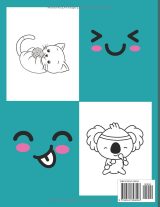 Livre de coloriage Kawaii Animaux – 102 pages, plus de 40 dessins mignons, grand format