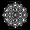 Livre de coloriage Mandalas – Dessins blancs sur fond noir, 50 motifs, format carré