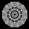 Livre de coloriage Mandalas – Dessins blancs sur fond noir, 50 motifs, format carré