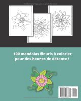 100 Mandalas Fleurs Faciles – Livre de coloriage pour enfants, débutants et seniors (202 pages)