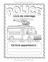 Livre de coloriage Police pour enfants (3 à 8 ans) – 50 dessins uniques, niveau facile à moyen, grand format 21,59 x 27,94 cm