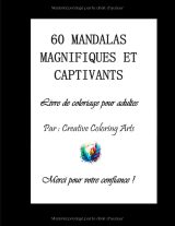 Livre de coloriage mandalas pour adultes – 60 motifs anti-stress, grand format 21,59 x 27,94 cm
