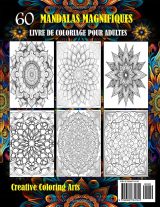 Livre de coloriage mandalas pour adultes – 60 motifs anti-stress, grand format 21,59 x 27,94 cm
