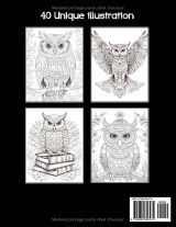 Hibou Livre de Coloriage Mandala – 40 illustrations de hiboux anti-stress par Lea Schöning