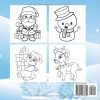 Livre de coloriage de Noël pour enfants 3–6 ans – 50 dessins simples et mignons (Père Noël, rennes, bonhommes de neige) – Format carré 8,5 × 8,5 – Pages à simple face