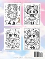 Coloriage Kawaii Fille 8-12 ans – 48 dessins manga & anime anti-stress, grand format 8,5 x 11 pouces