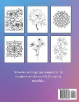 Livre de coloriage adultes : 35 motifs floraux et mandalas – anti-stress, créativité, grand format 21,59 x 27,94 cm