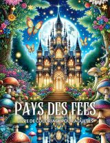 Pays des Fées – Livre de coloriage pour adultes : fées enchantées, châteaux et maisons magiques (50 illustrations, format 21,59 x 27,94 cm)