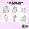 Glow Cosmetics – Livre de coloriage pour adultes et enfants : motifs cosmétiques grands et simples pour la détente (maquillage et soins)