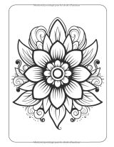 Relaxant – Coloriage Mandalas Faciles : 101 mandalas floraux simples et élégants à colorier – Grand format pour adultes, ados et enfants