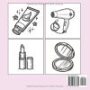 Cosmétiques – Livre de coloriage : maquillage, soins de la peau et accessoires beauté | 52 pages, grands motifs, recto seul | Pour adultes et enfants