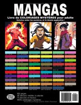 Mangas & animes – Livre de coloriages mystères pour adultes | Coloriage par numéros | 20 dessins + 5 bonus | Anti-stress, art-thérapie | 102 pages