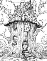 Habitations Fantastiques – Livre de coloriage pour adultes | Maisons féeriques, châteaux et cottages | 50 illustrations anti-stress