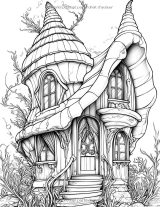 Habitations Fantastiques – Livre de coloriage pour adultes | Maisons féeriques, châteaux et cottages | 50 illustrations anti-stress