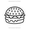Nourriture – Livre de coloriage audacieux et facile | 40 illustrations dessinées à la main | Anti-stress adultes et enfants | Format carré 21,6 cm | 90 pages