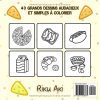 Nourriture – Livre de coloriage audacieux et facile | 40 illustrations dessinées à la main | Anti-stress adultes et enfants | Format carré 21,6 cm | 90 pages