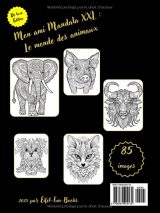 Mon ami Mandala XXL – Le monde des animaux : livre de coloriage en français, 85 mandalas d’animaux, grand format rigide, détente et anti-stress