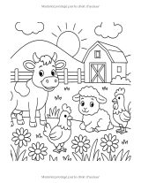Cahier de coloriage Les Animaux de la ferme – 50 illustrations mignonnes à colorier dès 3 ans (grand format)