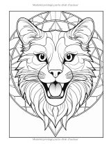 50 Félins Mandala – Livre de coloriage méditatif anti-stress | 50 illustrations félines