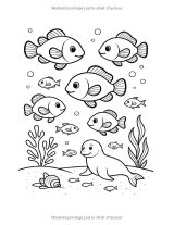 Les Animaux de la Mer – Cahier de coloriage éducatif pour enfants 4-10 ans, 50 illustrations originales, grand format 21,59 x 27,94 cm