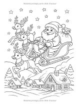 Cahier de coloriage de Noël – 50 illustrations: Père Noël, sapins, cadeaux, rennes et bonhommes de neige – Grand format 21,59 x 27,94 cm – Dès 3 ans