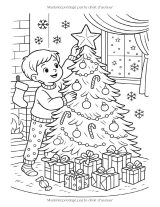 Cahier de coloriage de Noël – 50 illustrations: Père Noël, sapins, cadeaux, rennes et bonhommes de neige – Grand format 21,59 x 27,94 cm – Dès 3 ans