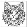 Livre de coloriage Chats & Mandalas – 60 illustrations relaxantes, impression recto, format carré 21,59 cm