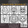 Livre de coloriage Chats & Mandalas – Art thérapeutique pour la concentration, 60 motifs félins, grand format 21 x 21 cm